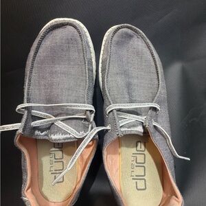 Hey Dude Men's Gray Canvas Boat Shoes